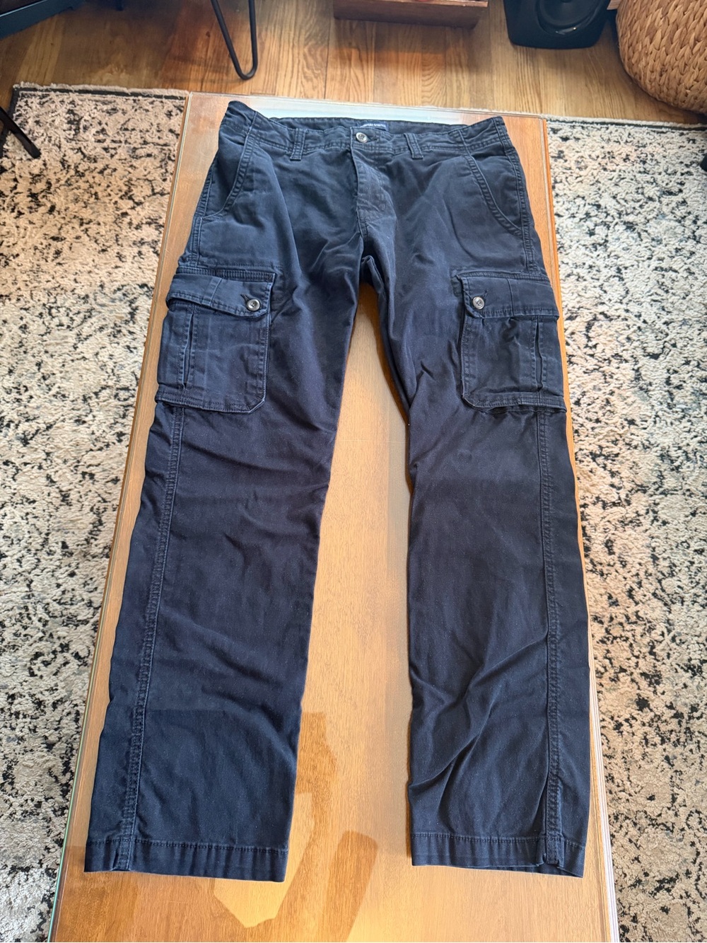 Men's Black Cargo Pants - Comfort Fit